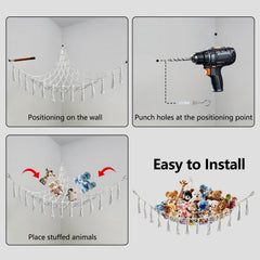 CHYODECOR wall-hooks installation easy anchors enable quick mounting for the toy hammock.