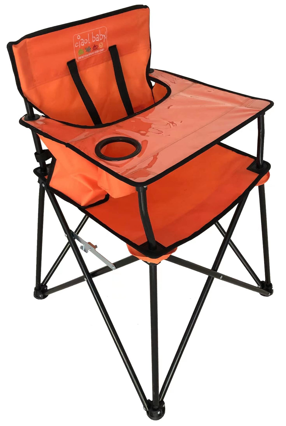 ciao! baby portable high chair folds compactly for easy travel and storage