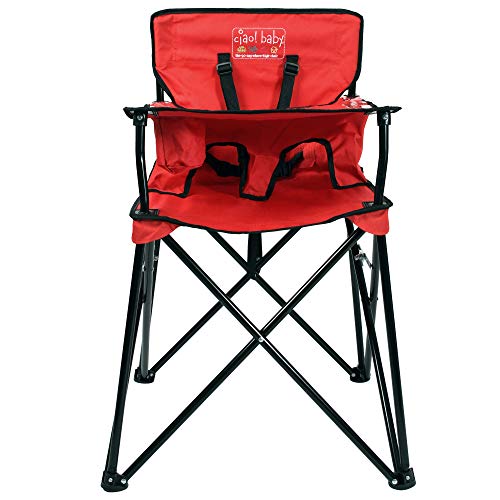 ciao! baby portable high chair unfolding for quick setup on the go.