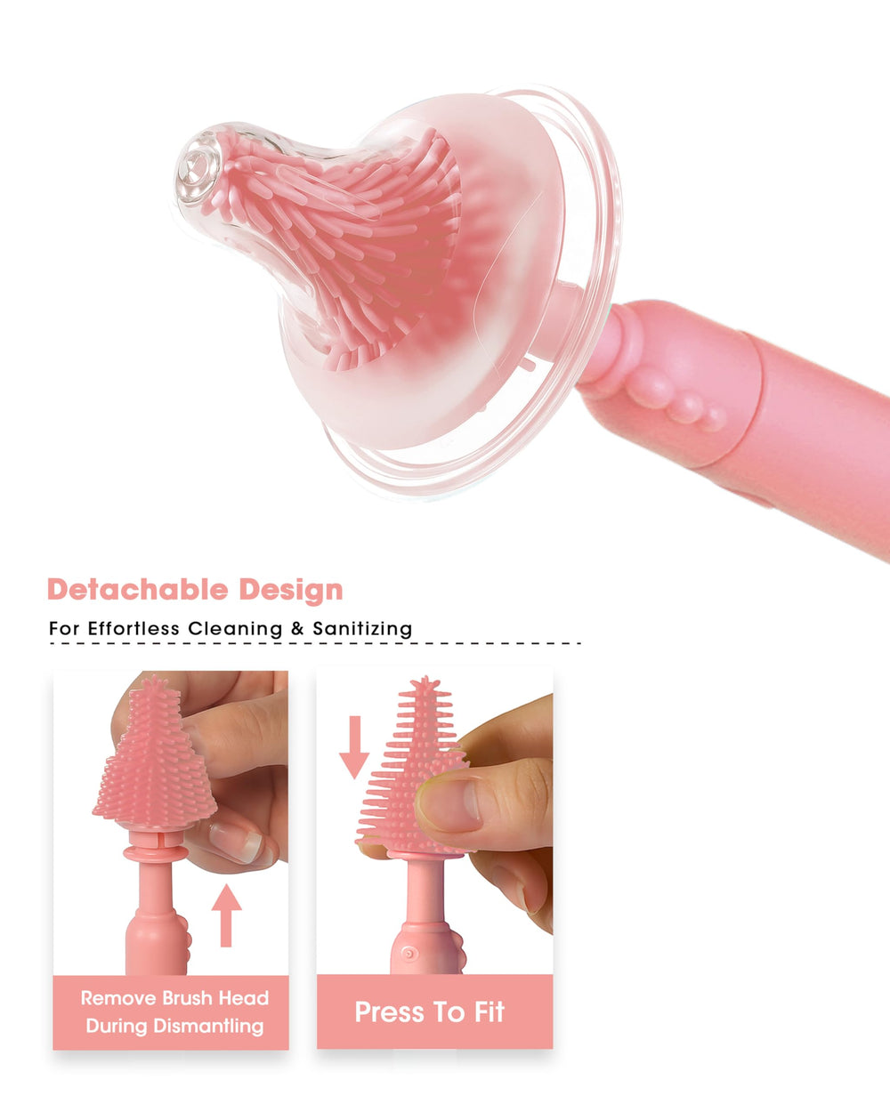 Cicike 360 design ensures snug contact with bottle contours for residue-free cleansing.