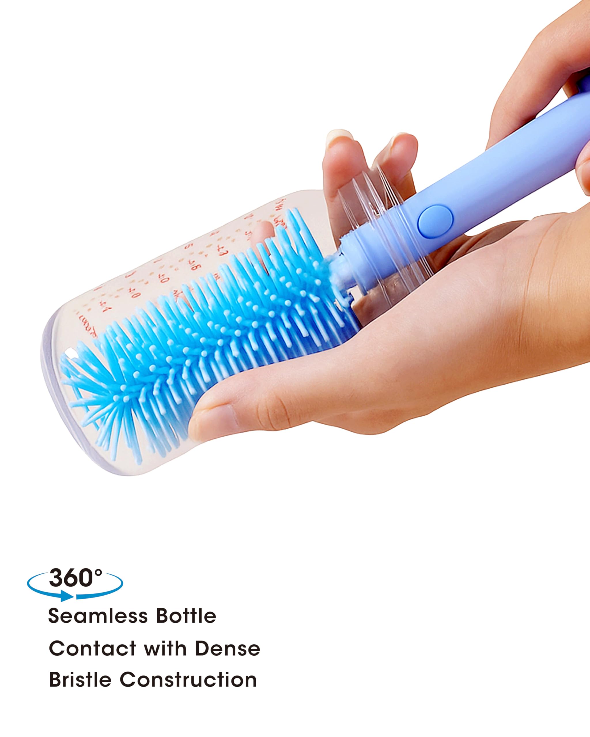 Cicike travel-bottle-cleaning-kit dense-bristles deliver thorough foam with minimal cleanser