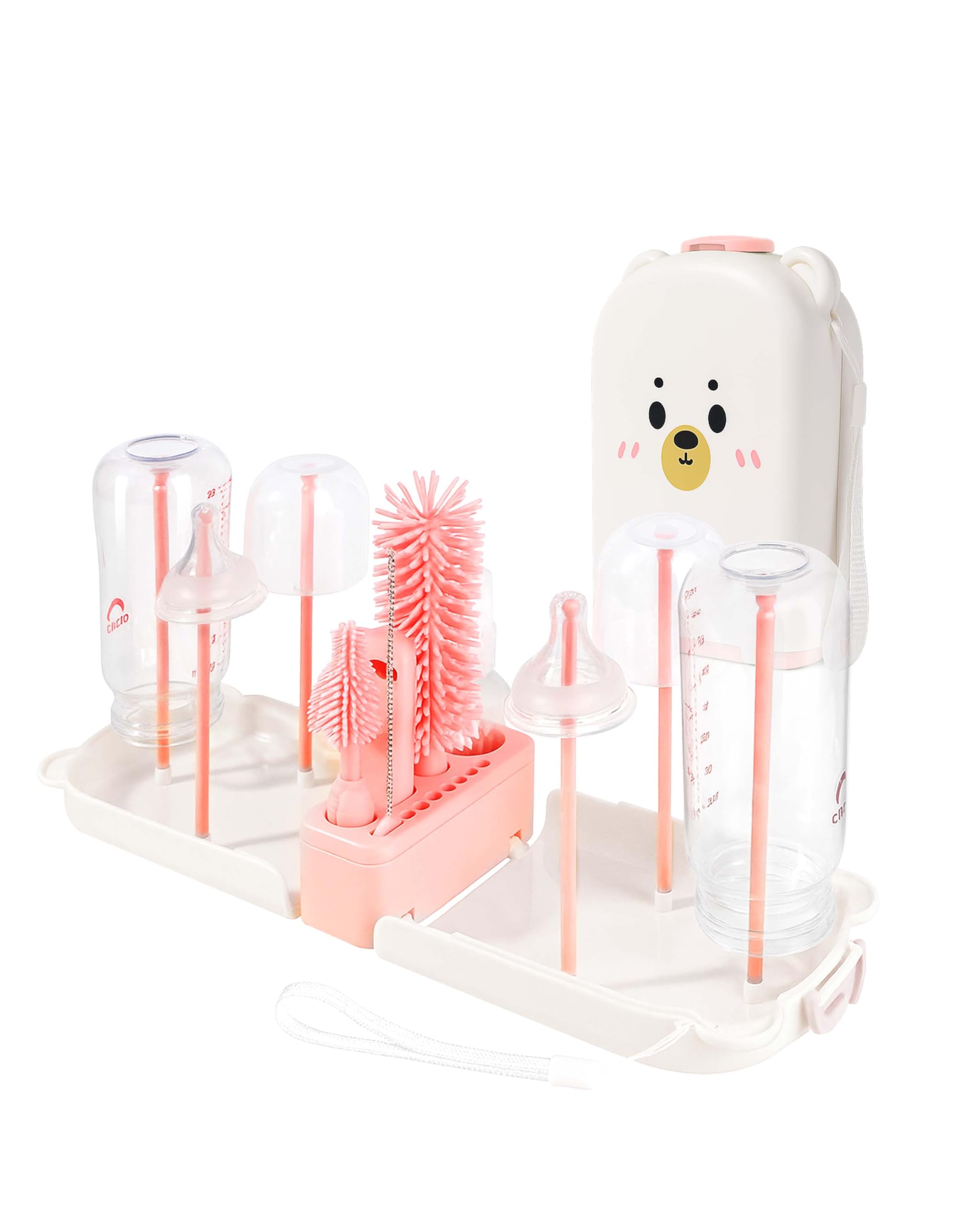Cicike travel kit adapts to bottles cups straws and complex parts.