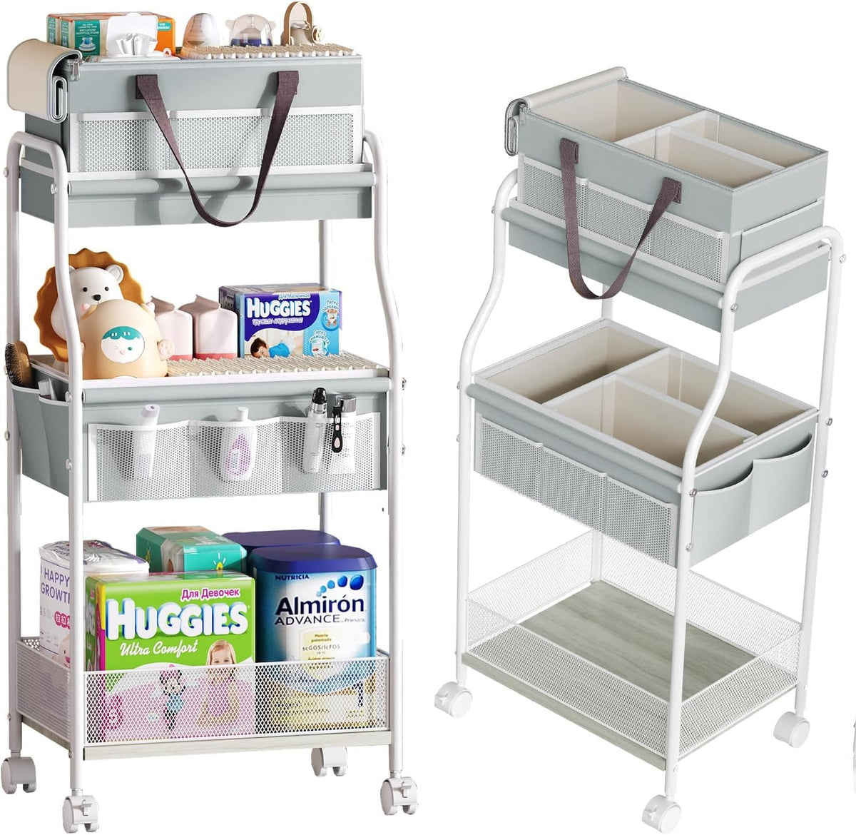 Cidaziya 2-in-1 baby diaper caddy with detachable cover keeps essentials dust-free and accessible.