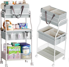 Cidaziya 2-in-1 baby diaper caddy with detachable cover keeps essentials dust-free and accessible.