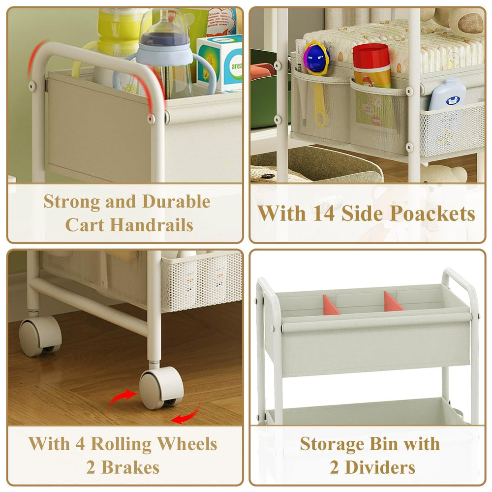 cidaziya diaper caddy in bathroom use highlighting versatile storage