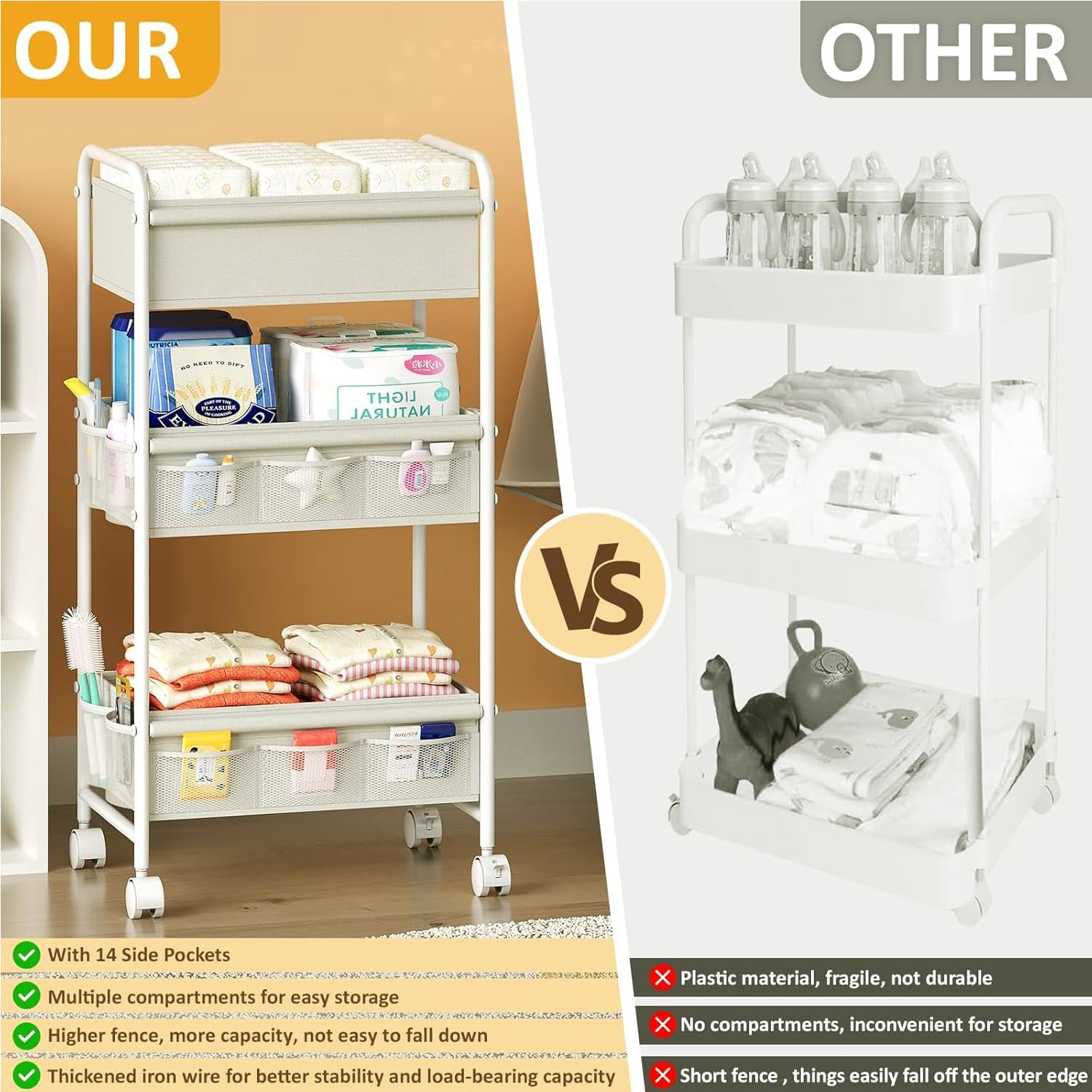 cidaziya diaper caddy in bedroom use showcasing organized baby essentials within reach