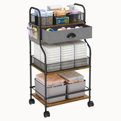 Cidaziya 3-tier diaper caddy top view with clearly organized compartments for quick access.