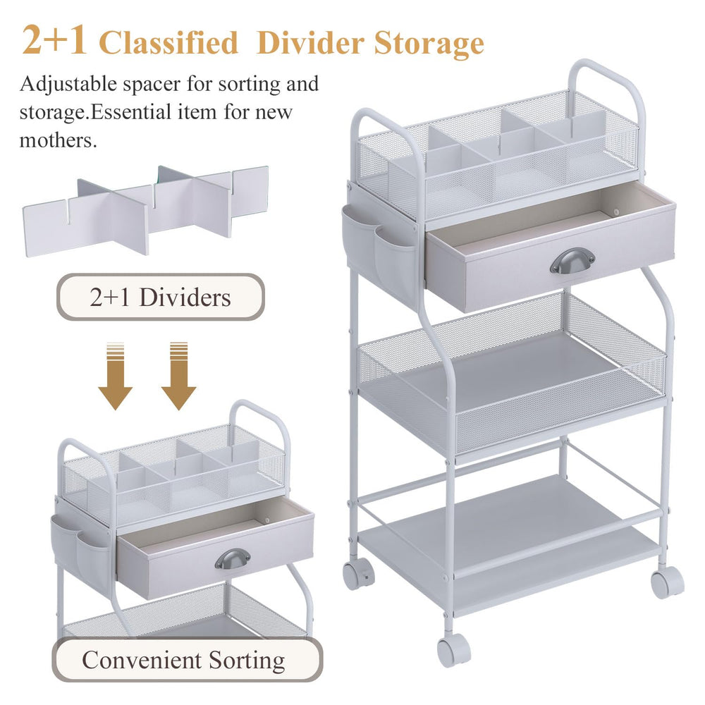 Cidaziya Baby Diaper Caddy 3-tier design with ample spaces