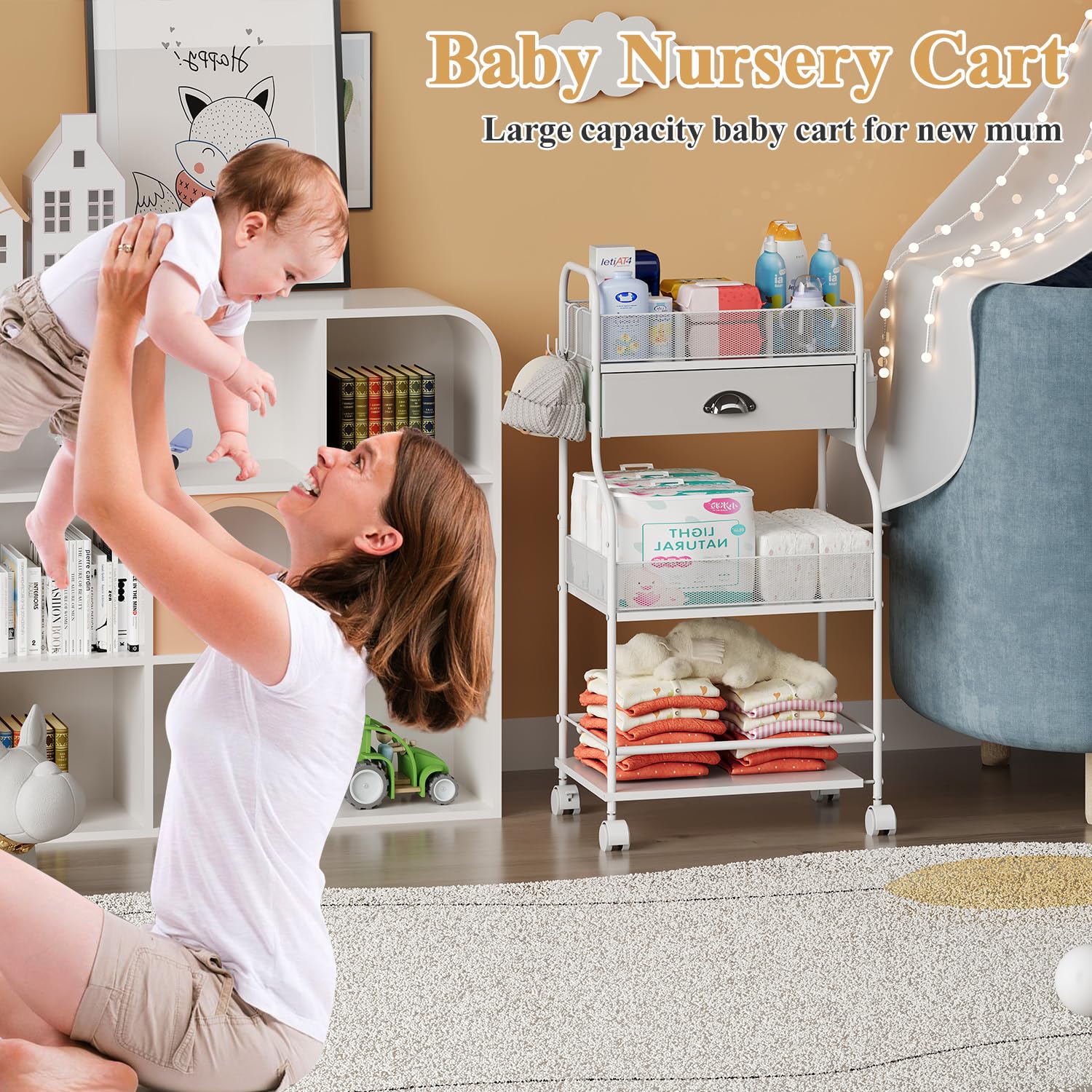 Cidaziya Baby Diaper Caddy durable material and wipe-clean surface