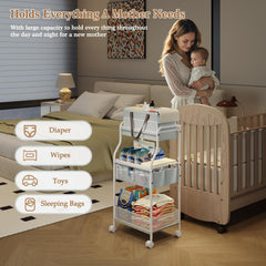 Cidaziya sturdy rolling cart with smooth wheels for easy movement across rooms.