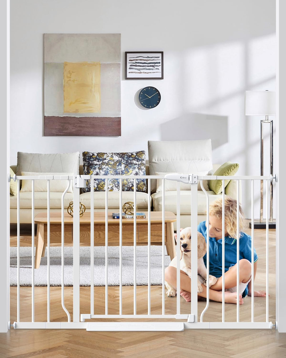 Cideny 29-51 wide gate expands for wide doorways and stairs, easing space coverage.
