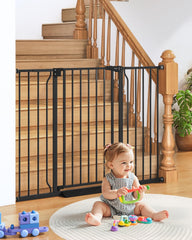 Cideny 34in extra tall baby gate on stairs offers secure wide doorway coverage