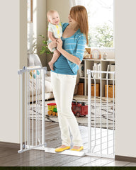 Cideny 34-inch extra tall baby gate blocks climbing toddlers at stairs