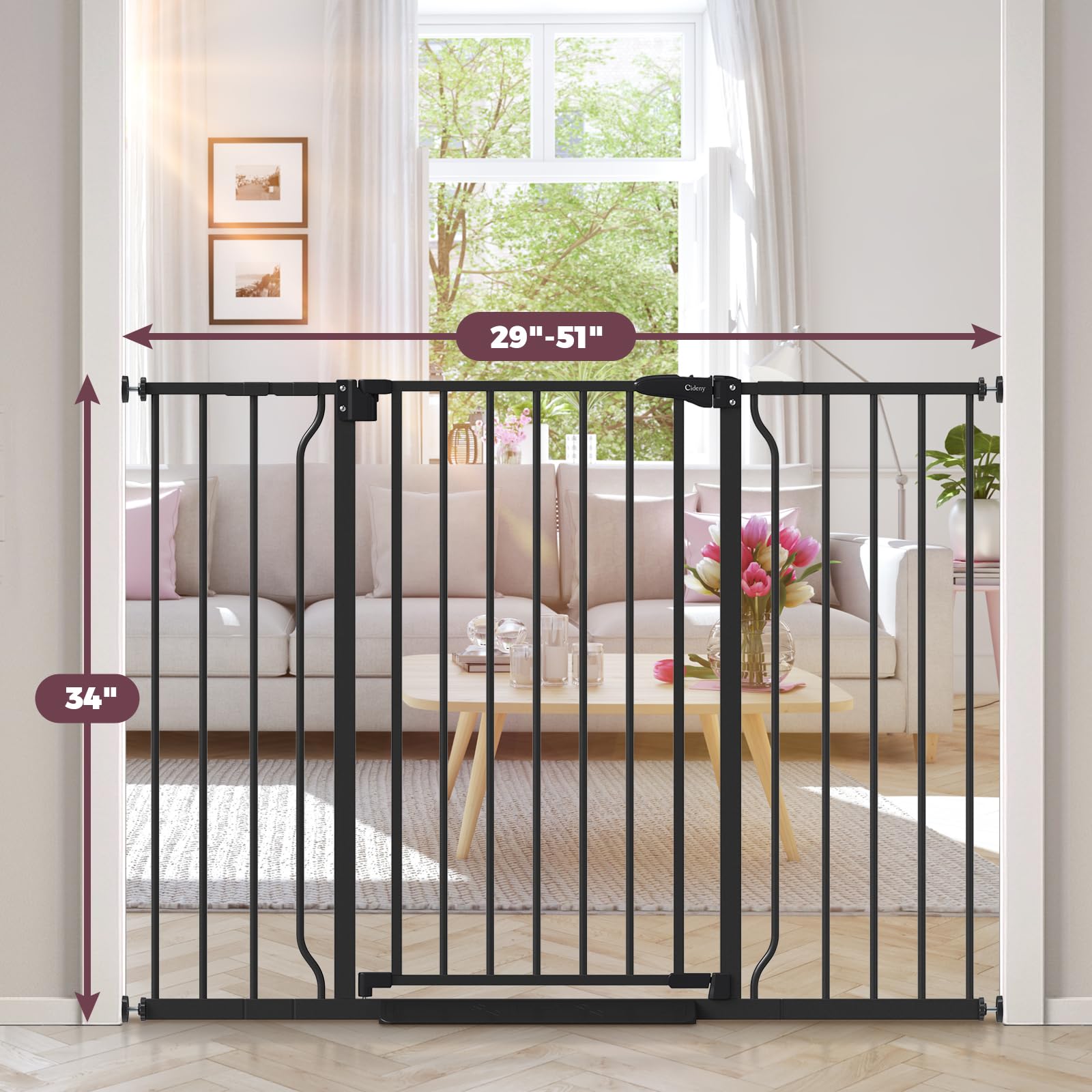 Cideny auto-close gate demonstrates hands free safety with quick self closing action