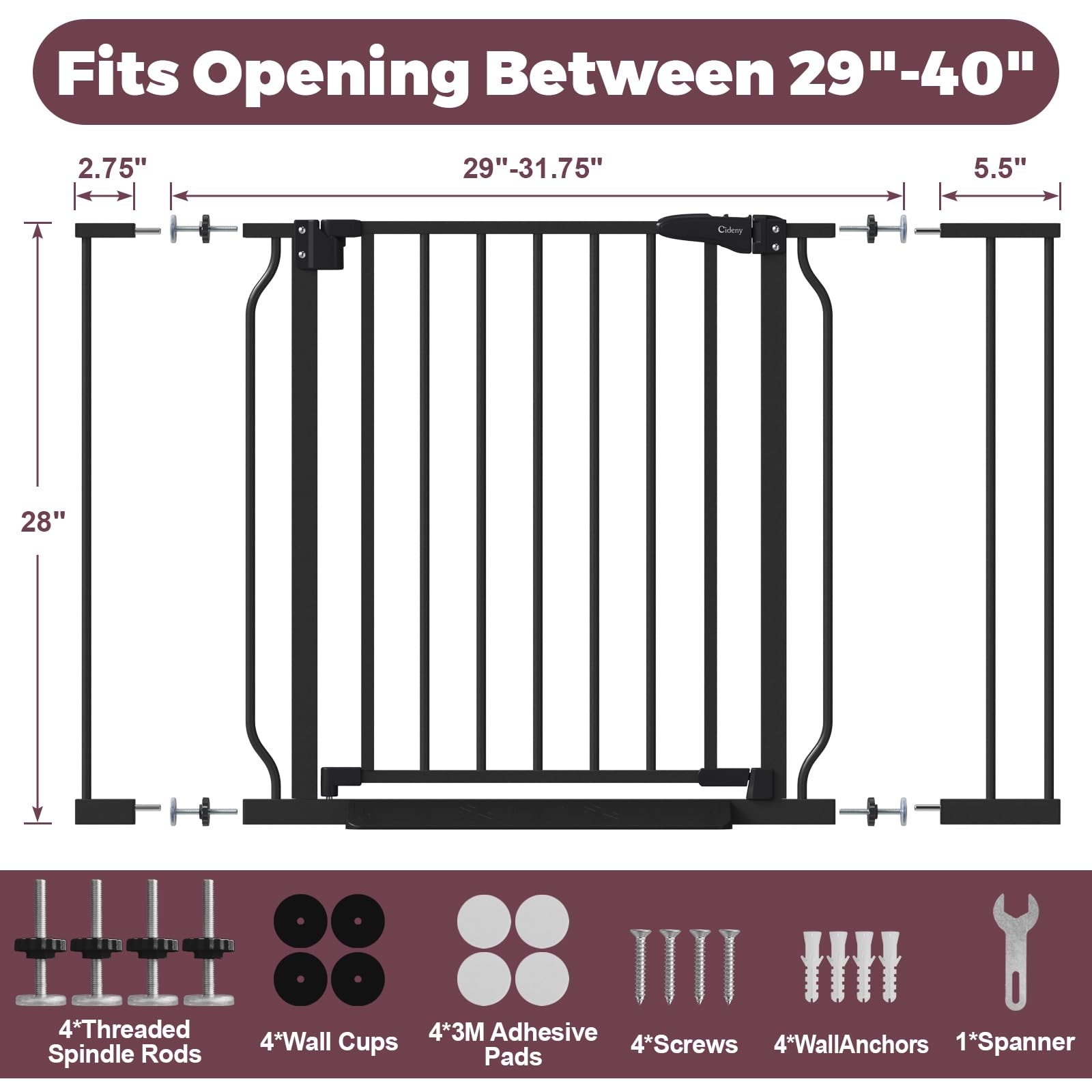 Cideny gate with anti-trip design supports smooth family transitions
