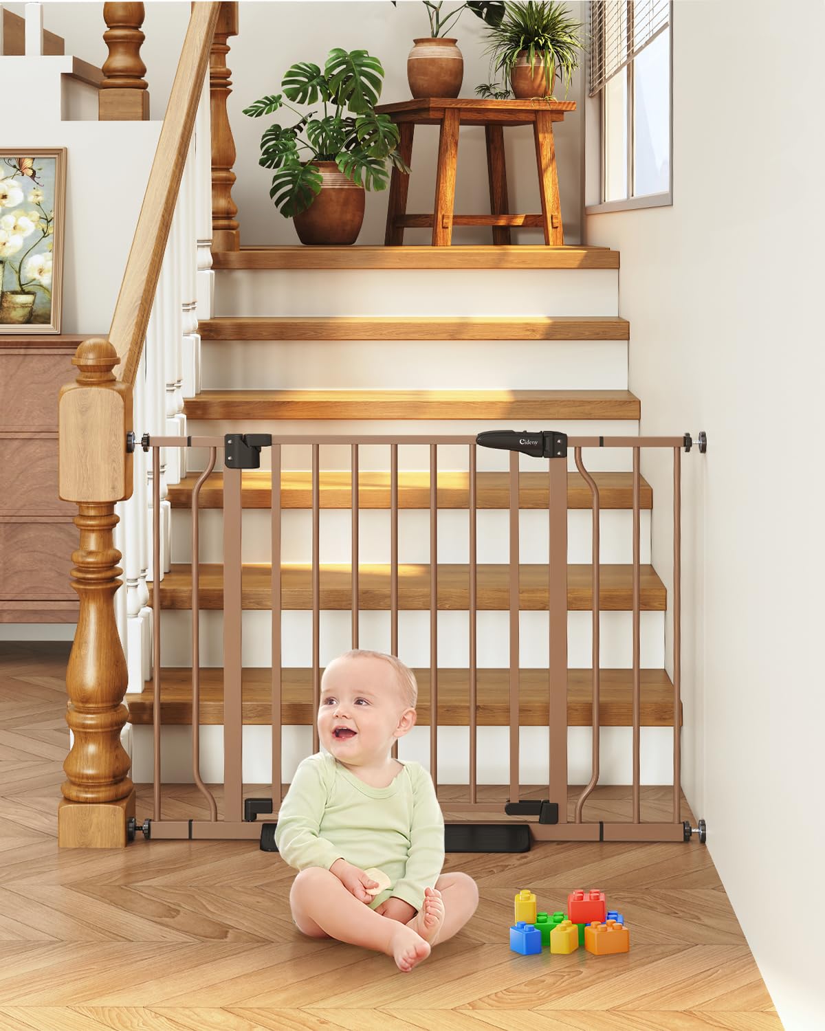 Cideny auto-close gate 29-40 inches keeps kids and pets safe while you pass through.