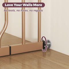 Cideny pressure-mounted gate installs tool-free and protects walls during setup.