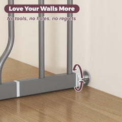 Cideny stroller-friendly gate with anti-stumble pedal for easy passage
