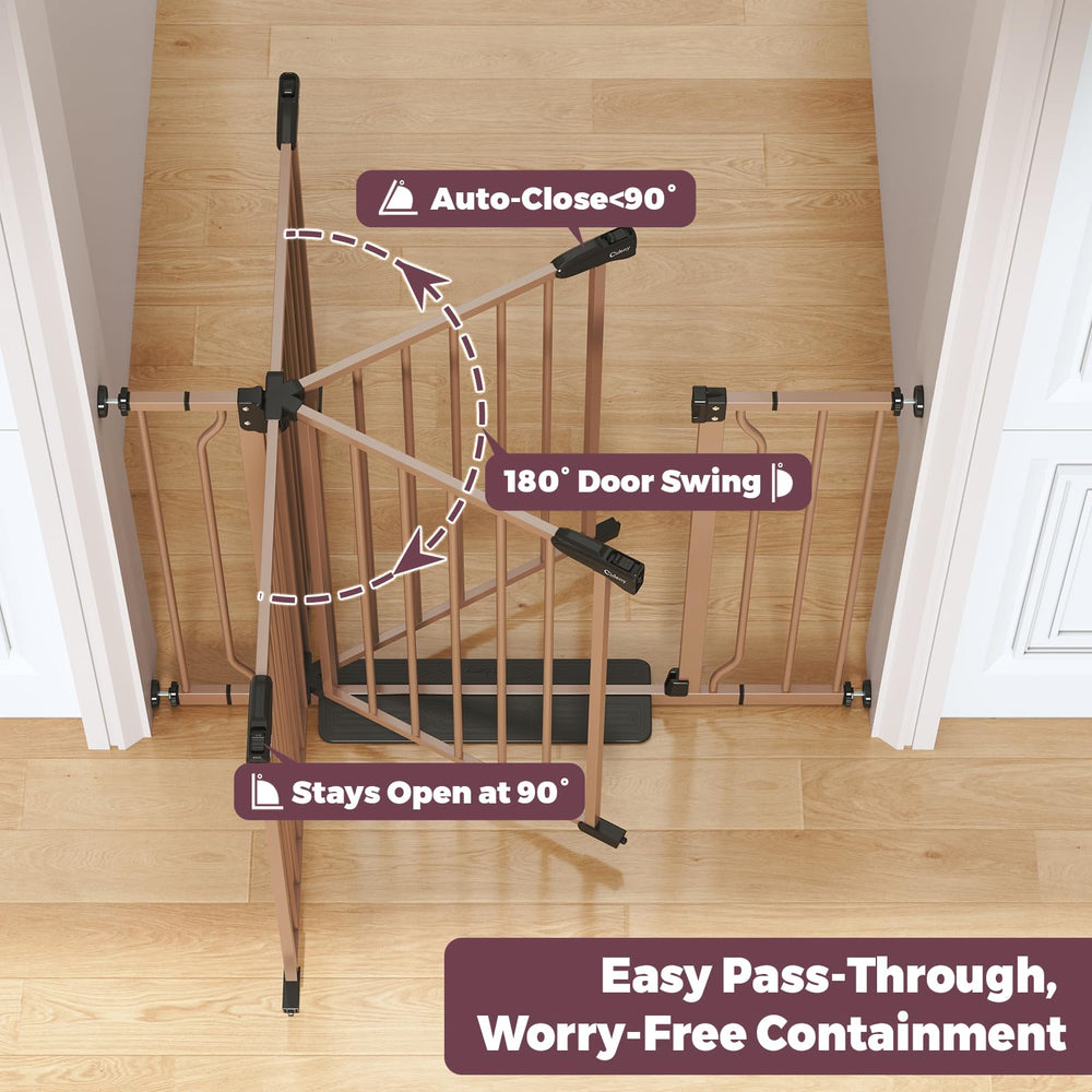 Cideny baby gate stroller-friendly design allows smooth passage for parents with a stroller.