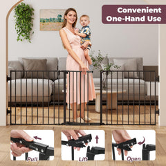 Cideny dual-lock safety mechanism shown on the gate for contained play areas.