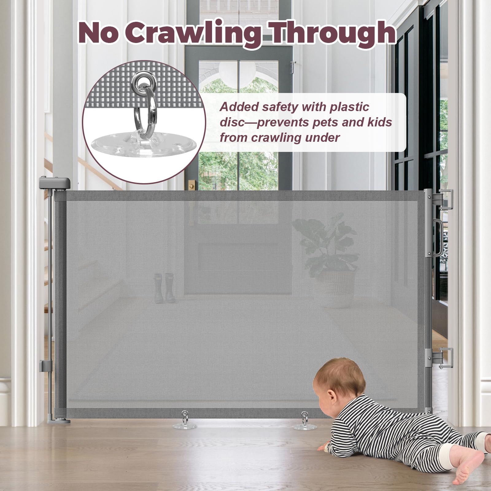 Cideny gate includes installation kit and accessories for quick setup.