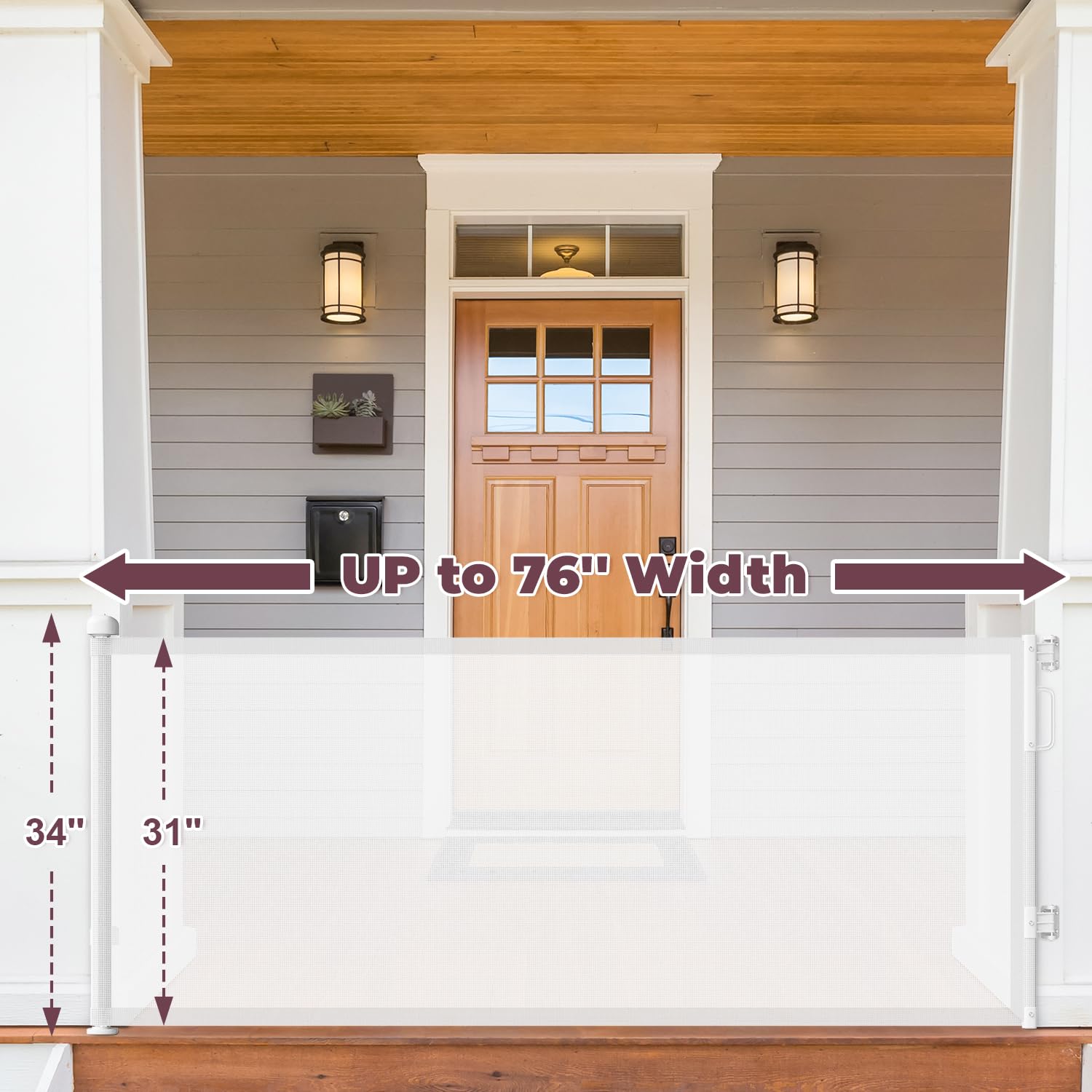 Cideny mesh gate in use demonstrates smooth retraction for open floor plans.
