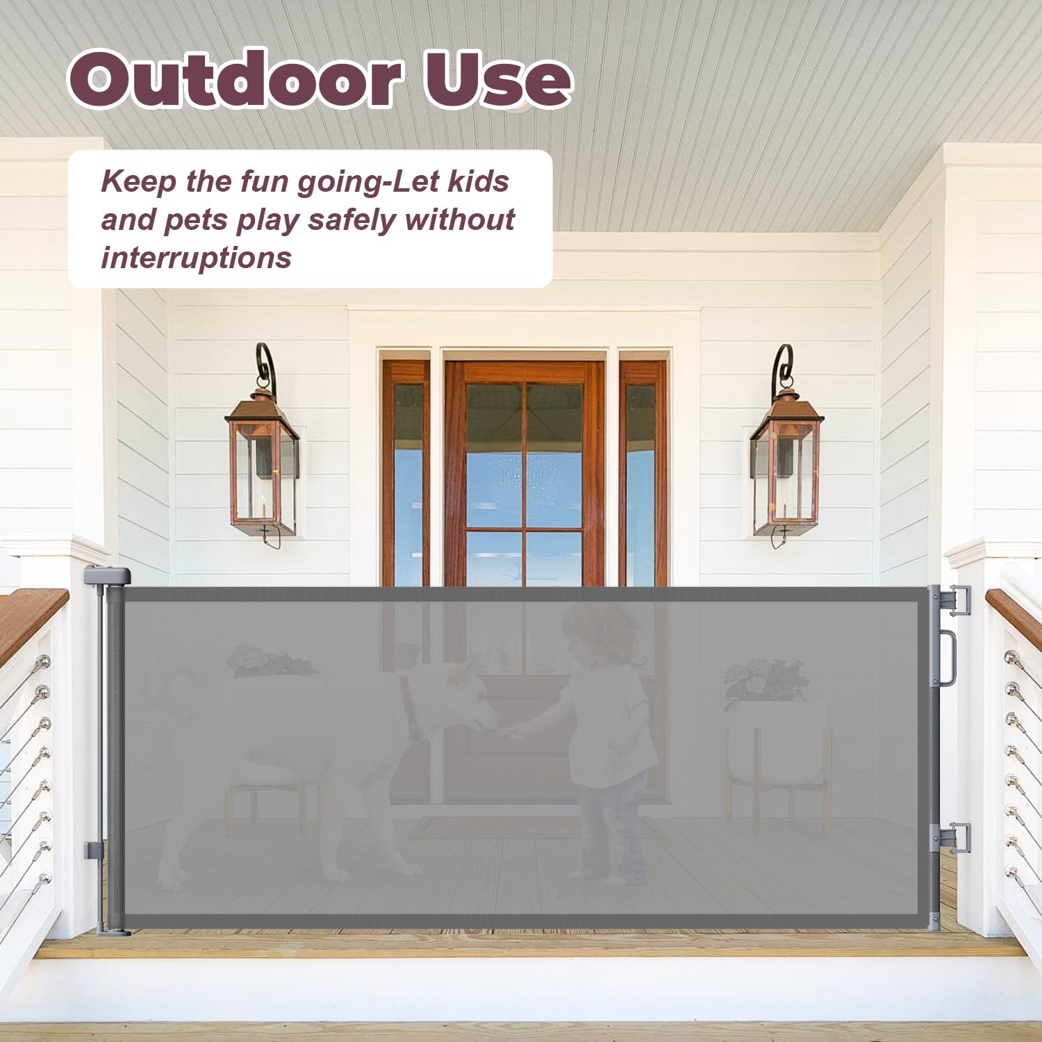Cideny stair gate installation with brackets for quick, drill-free mounting.