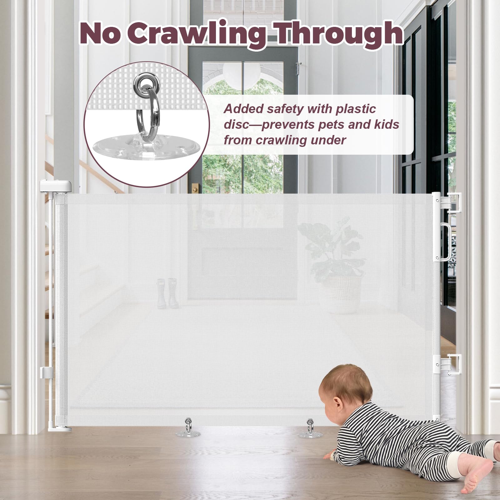 Cideny wide doorway gate ideal for connecting large spaces without obstruction.
