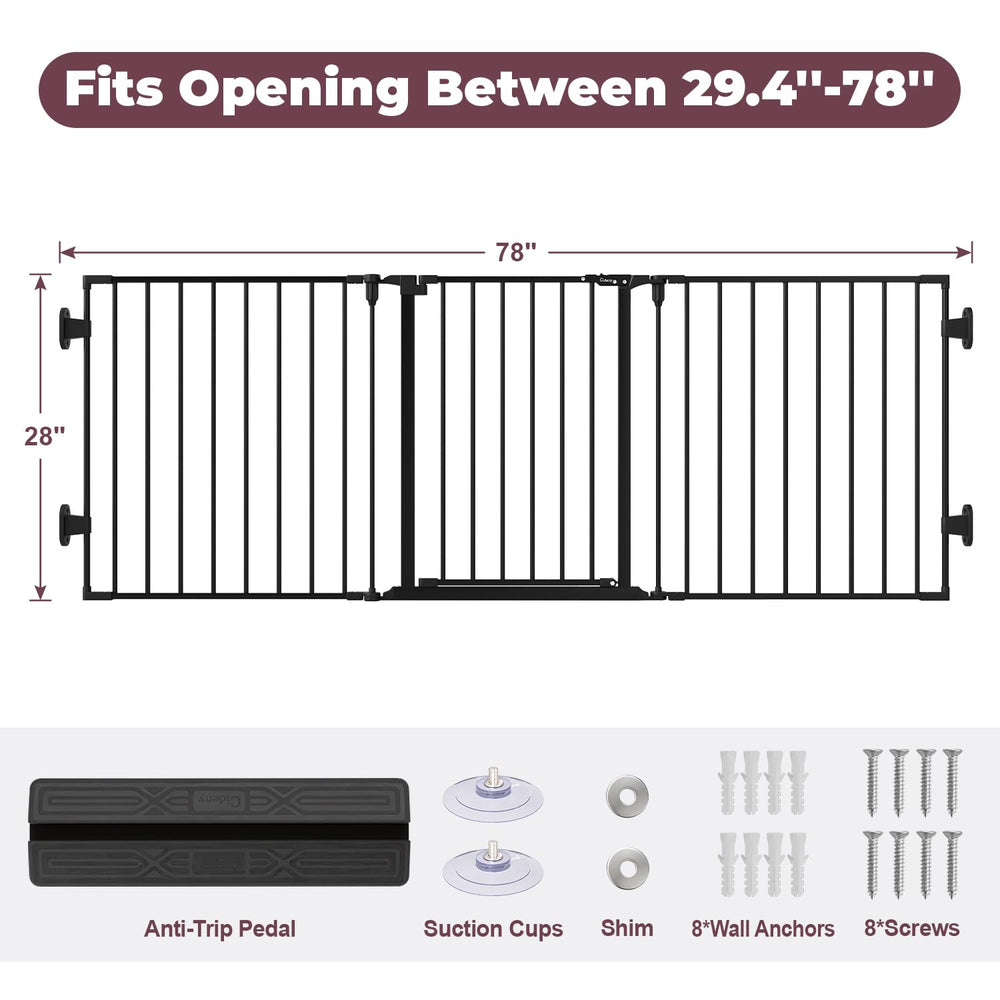 Cideny wide-opening gate in use across a large doorway for flexible space management.