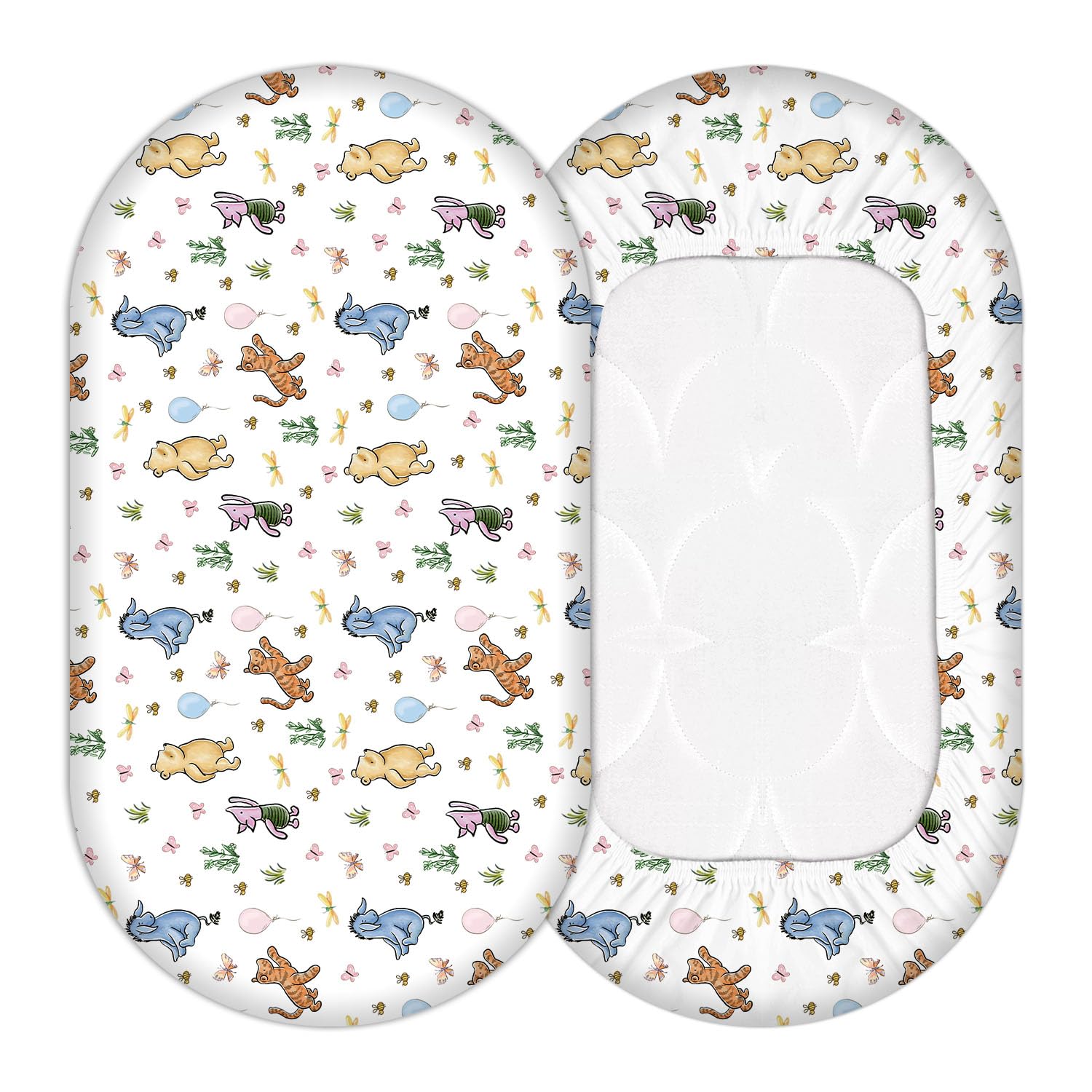 Cidobi Winnie bassinet sheet showing soft fabric for cozy naps.