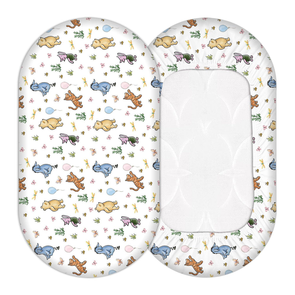 Cidobi Winnie bassinet sheet showing soft fabric for cozy naps.