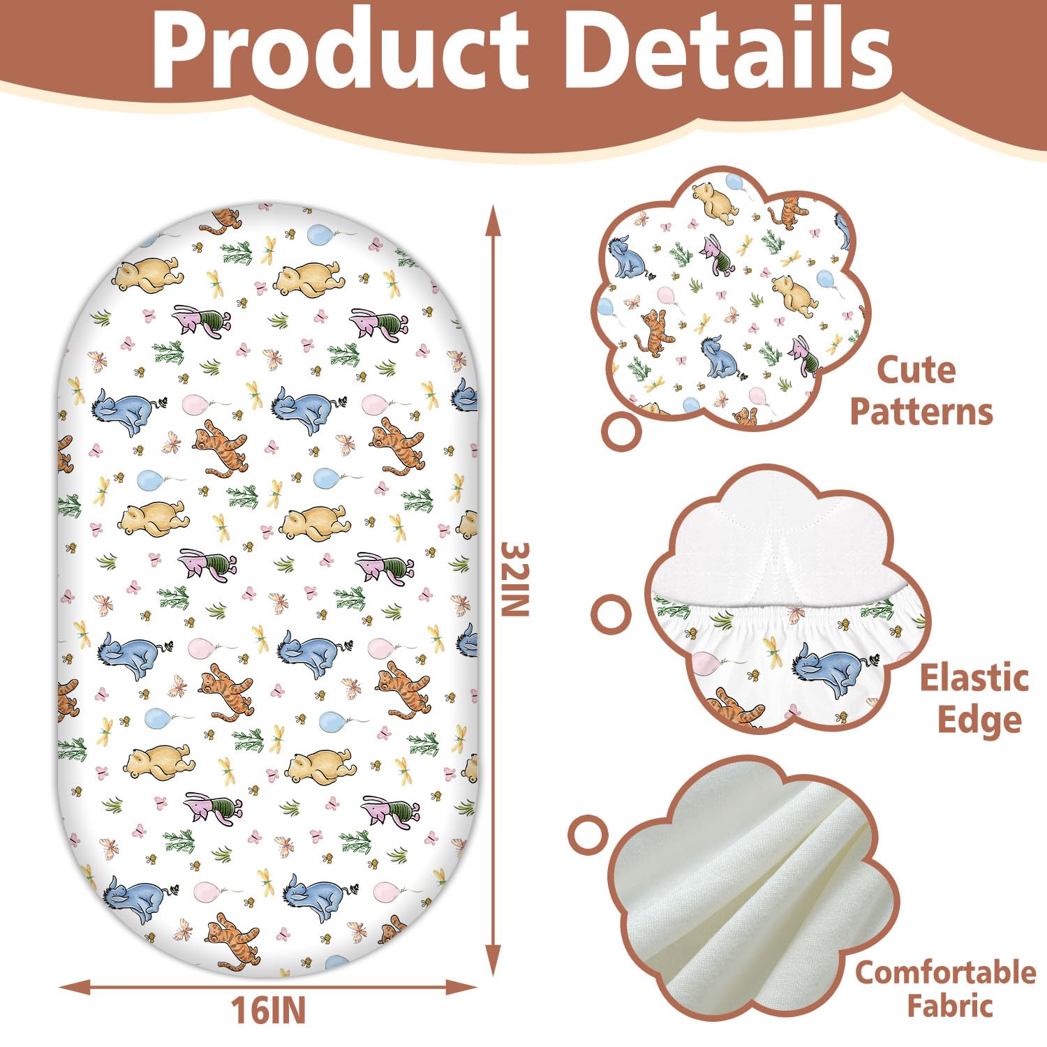 Cidobi Winnie close-up of breathable polyester blend for baby comfort.