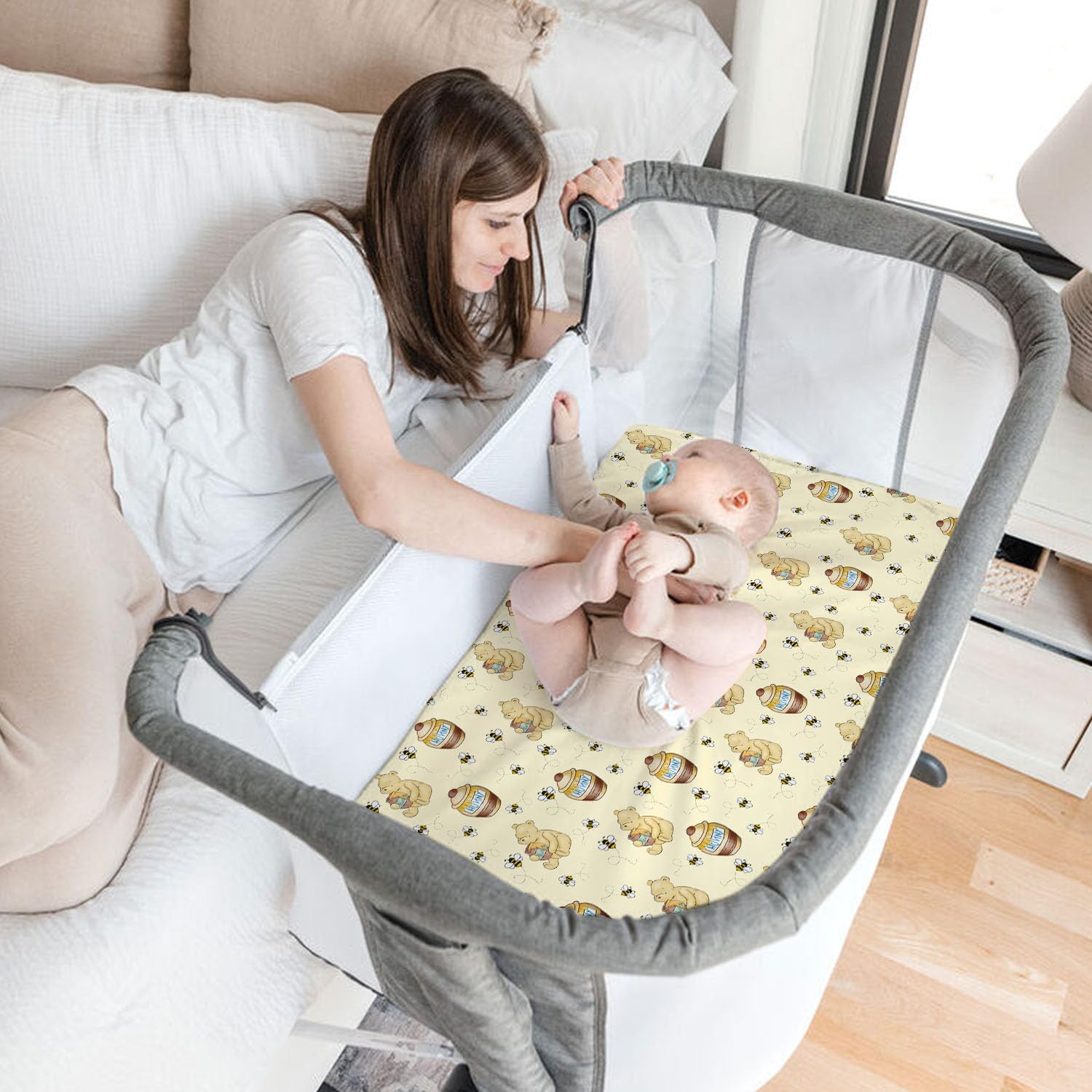 Cidobi Winnie bassinet sheet nursery setup-friendly, easy to style around.