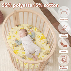 cidobi Winnie bassinet sheet in nursery setting adding warm decorative touch for baby’s sleep space