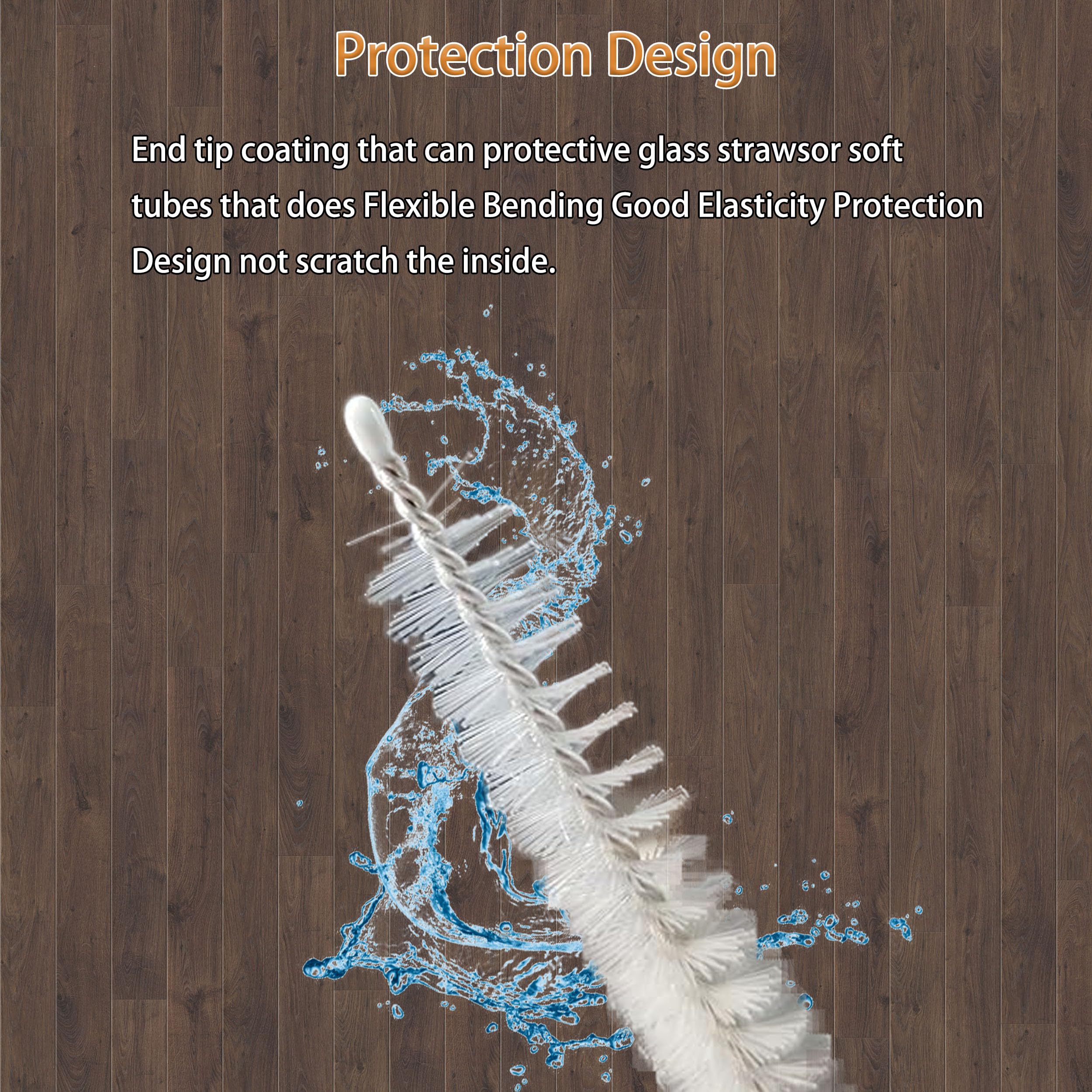 CIDYAUST soft silicone tips prevent scratches while cleaning glass and silicone straws