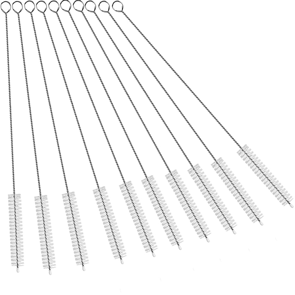 CIDYAUST straw cleaner brush with 304 stainless steel handle for rust-resistant cleaning.