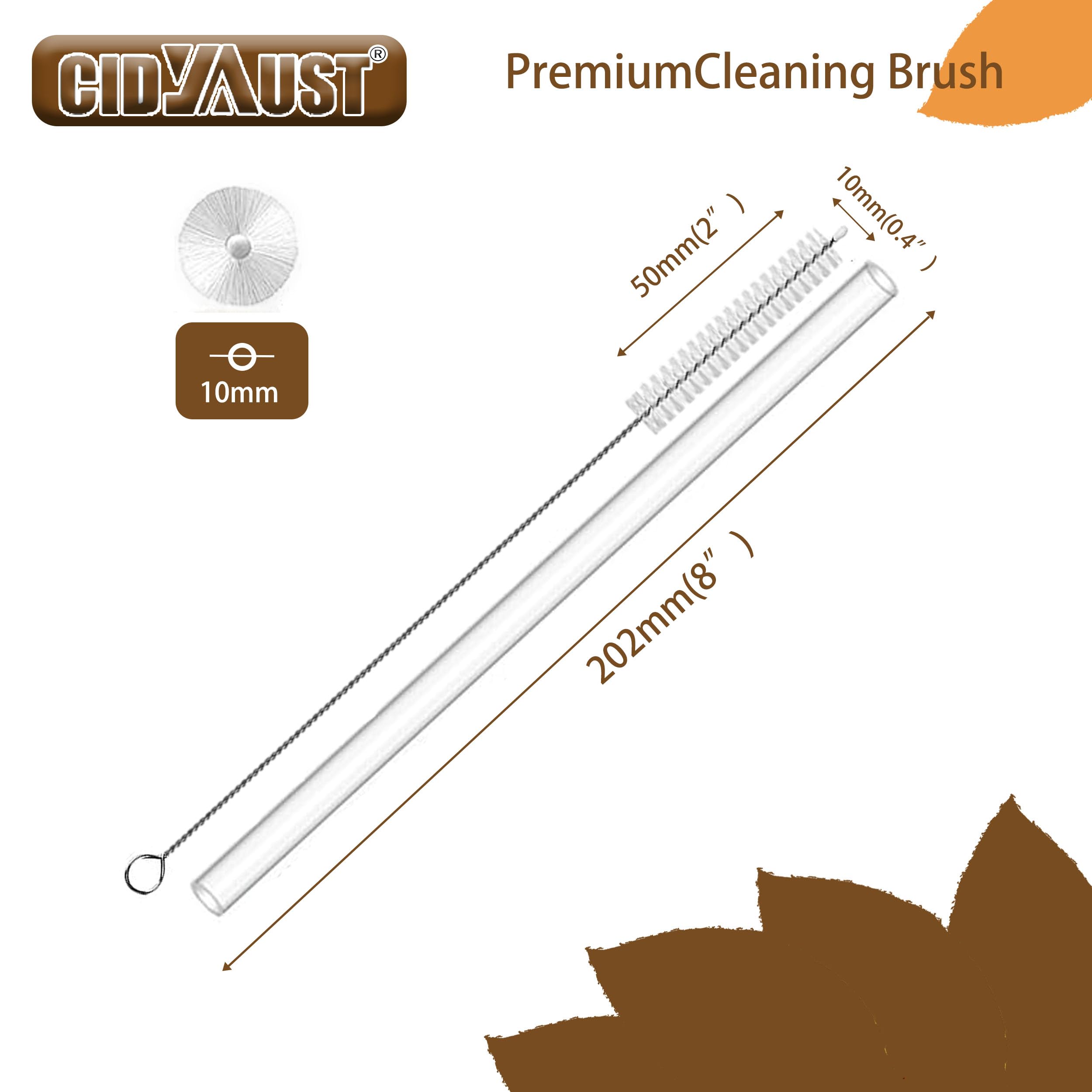 CIDYAUST straw cleaner brush with bendable handle reaches tight curves in reusable straws.