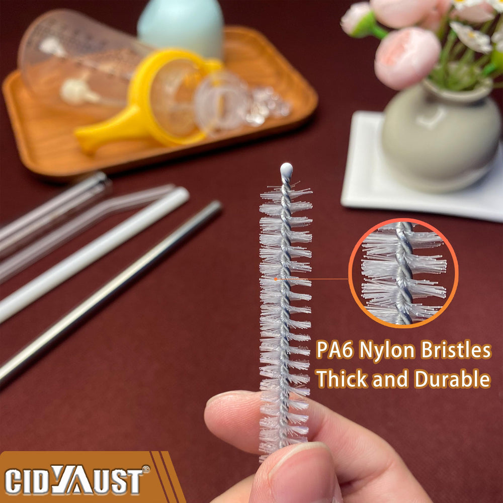 CIDYAUST multi-purpose cleaning brush for glass, silicone, and stainless steel straws