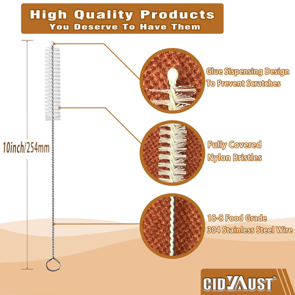 CIDYAUST straw cleaner silicone-tip safety protects bottles during gentle, safe cleaning