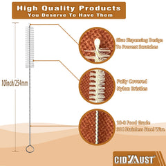 CIDYAUST straw cleaner silicone-tip safety protects bottles during gentle, safe cleaning
