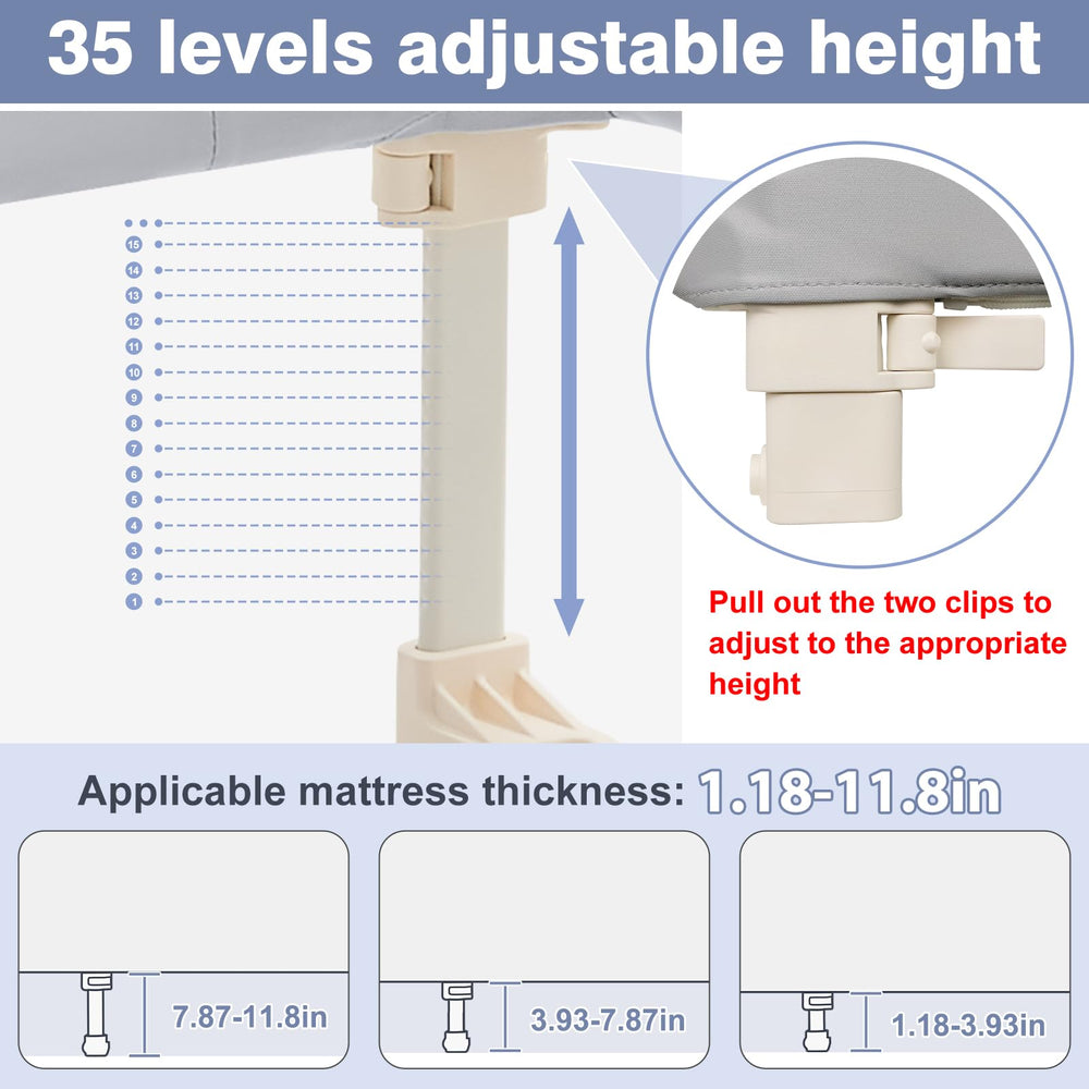 Ciilee Baby Bed Rail stainless-steel frame highlights durable construction