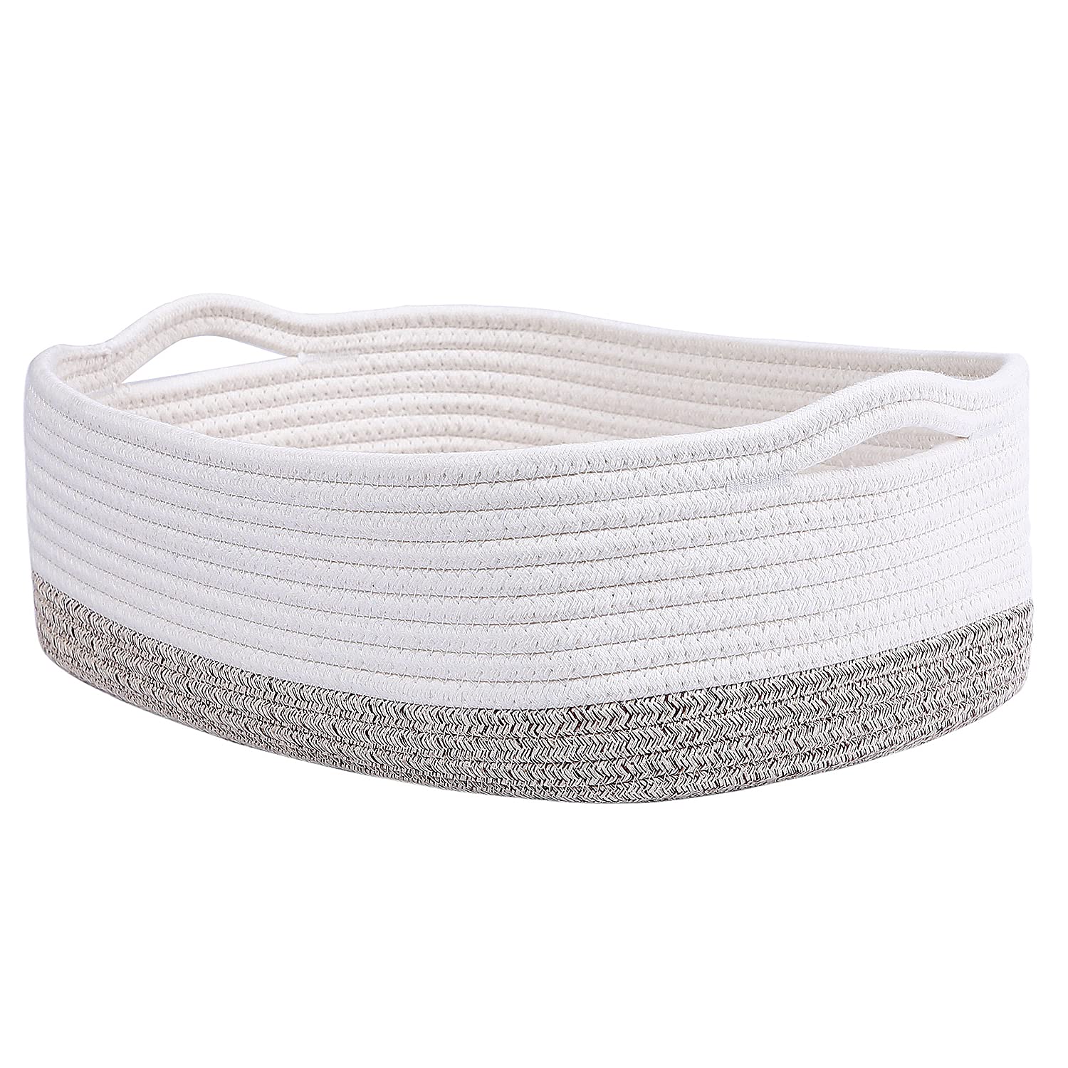 CIKI HOME cotton rope basket in nursery white for gentle toy and blanket storage.