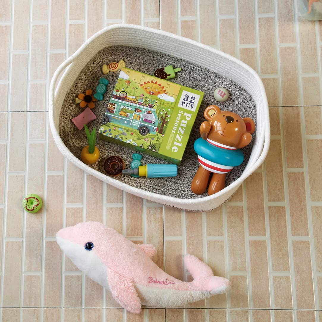 CIKI HOME cotton rope basket with open top makes easy item placement.