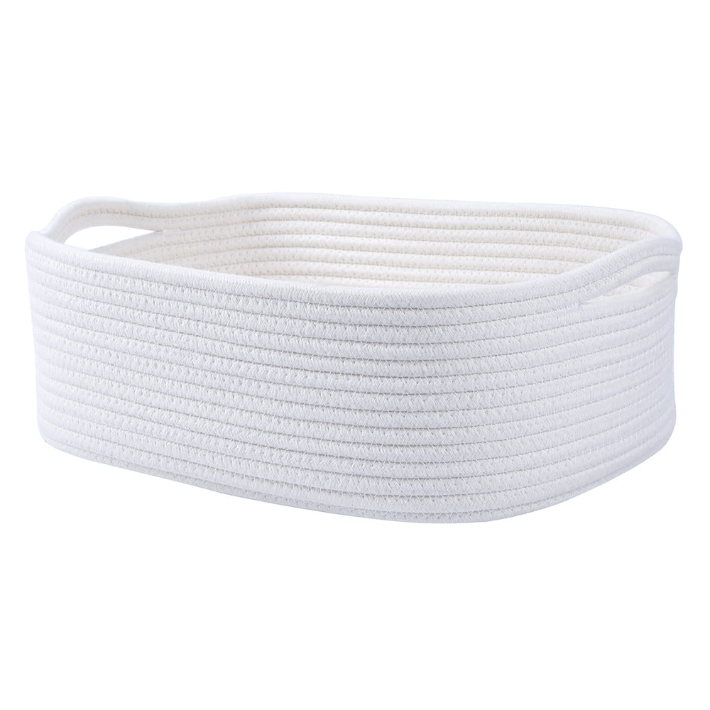 CIKI HOME woven cotton rope basket in closet offers organized storage for everyday items