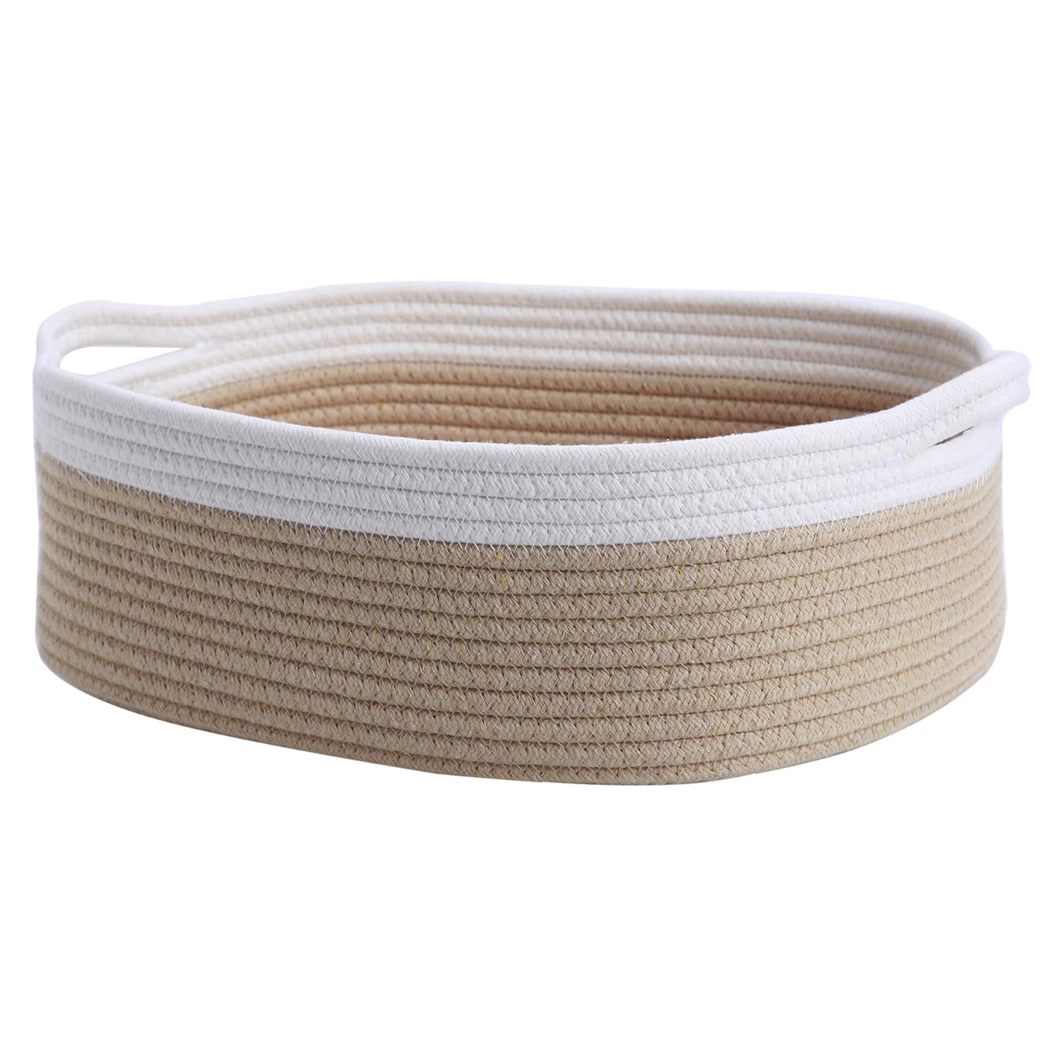 CIKI HOME woven cotton rope storage basket closed view shows sturdy soft-touch organization