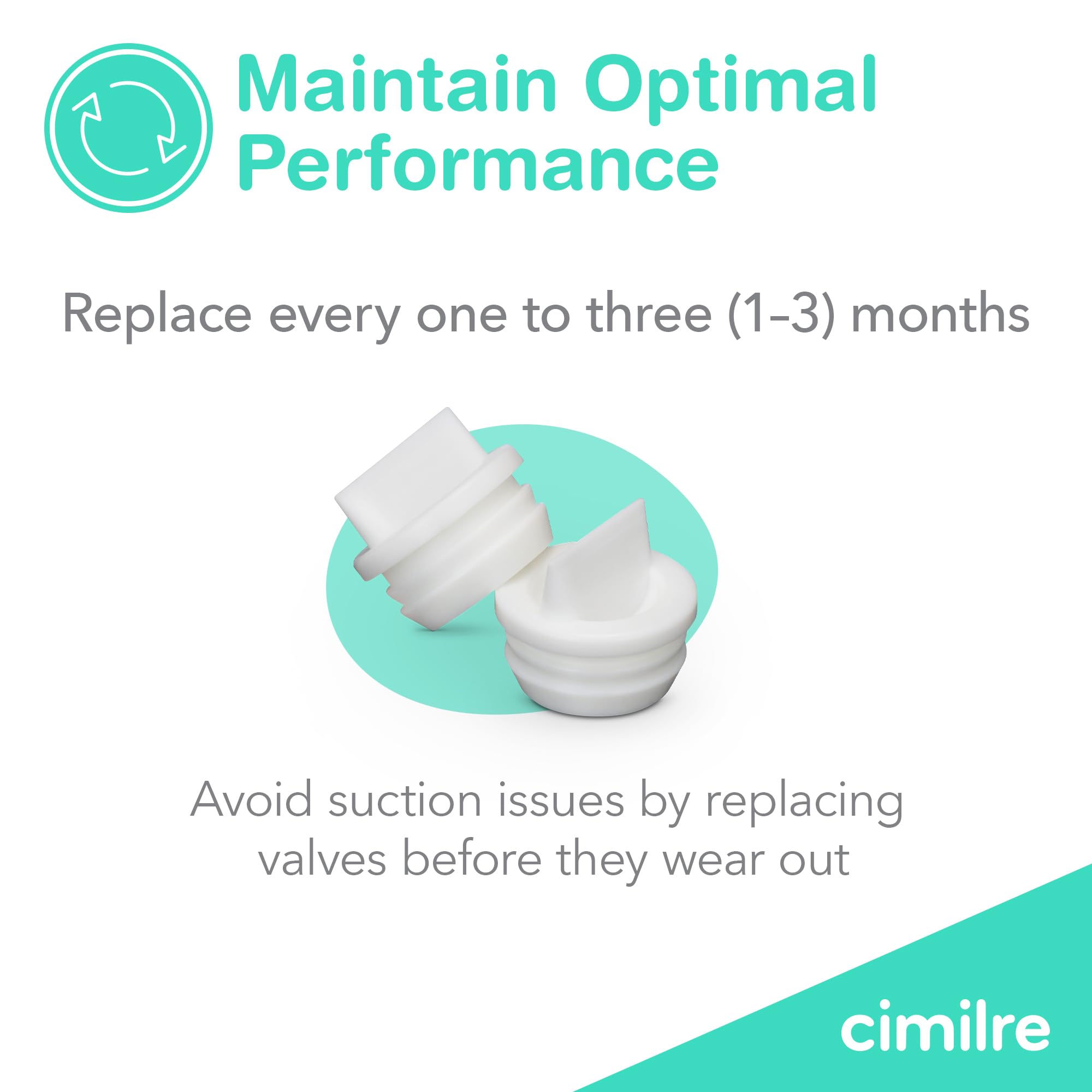 Cimilre breast pump on-the-go setup with spare valves