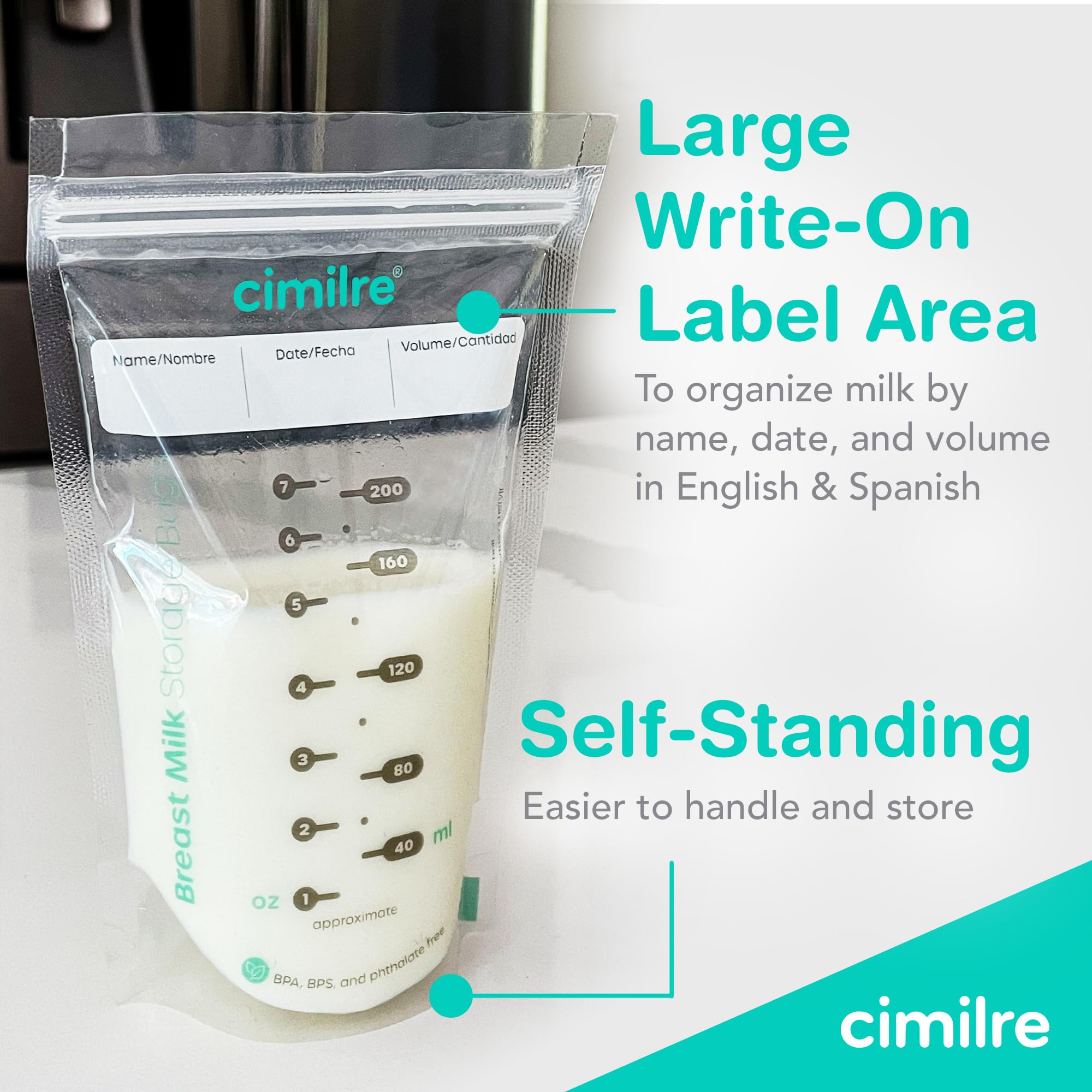 cimilre bag with large write-on labels for names and dates