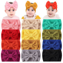 Cinaci 12-pack pink knot-bow headband, soft stretchy nylon for comfy everyday wear