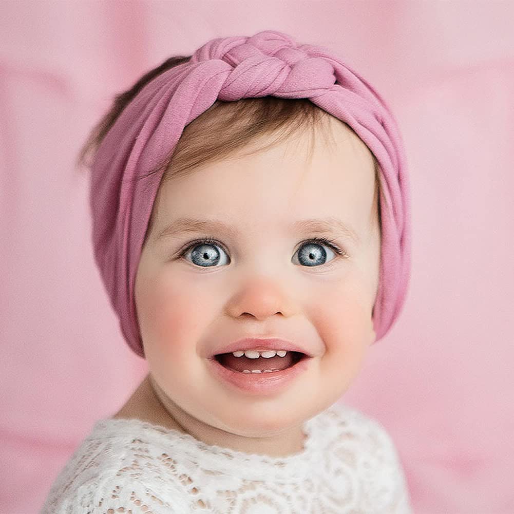 Cinaci knotted headbands dark pink with soft stretch for versatile styling.