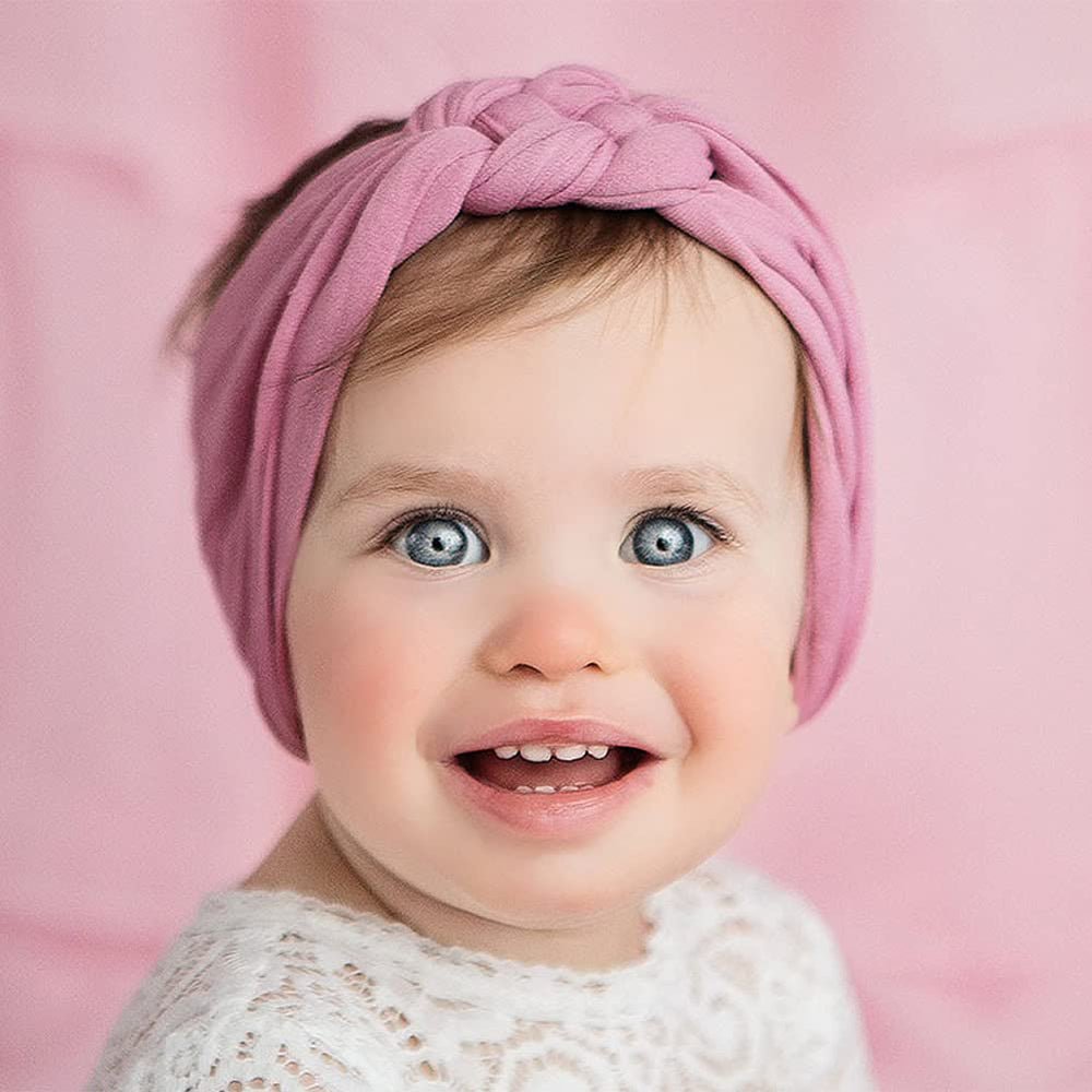 Cinaci knotted headbands dark pink with soft stretch for versatile styling.